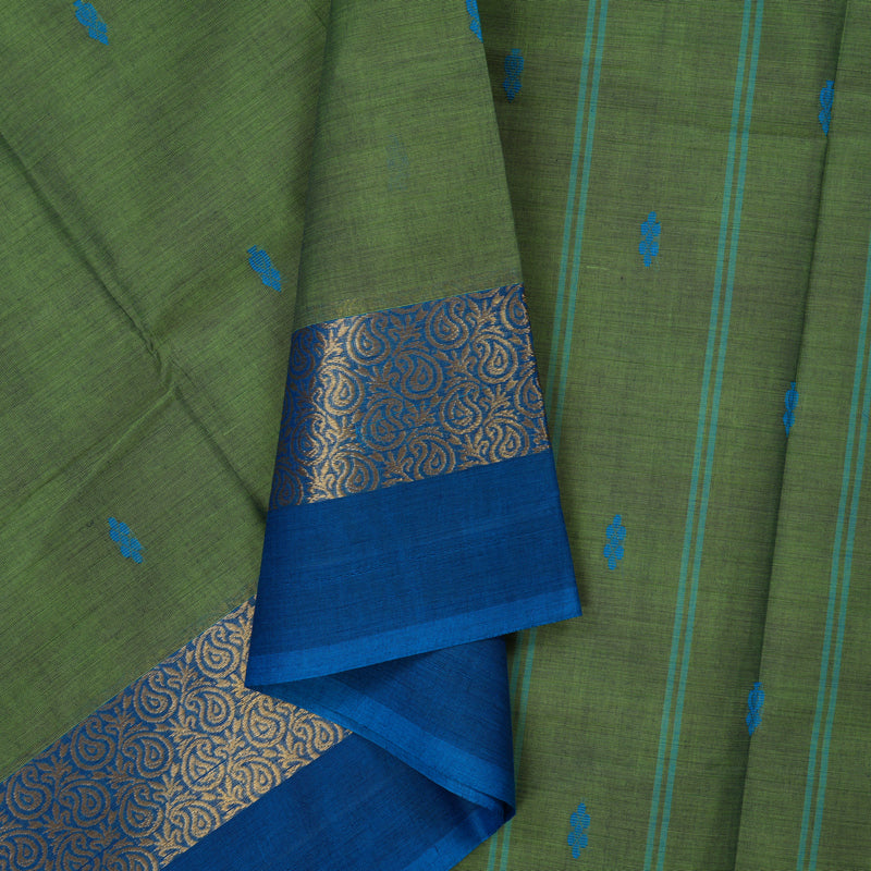Hayagrivas Light Green Pure Chettinad Cotton Saree KSBE7H3-1