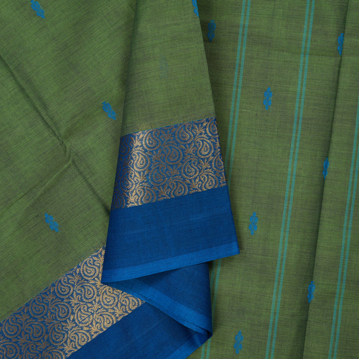 Hayagrivas Light Green Pure Chettinad Cotton Saree KSBE7H3-1
