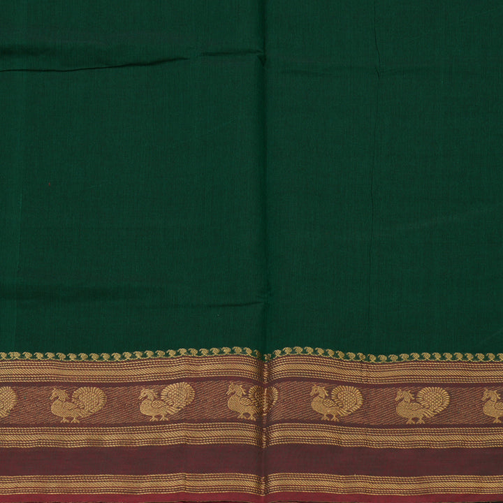 Hayagrivas Bottle Green Pure Chettinad Cotton Saree KSBE7H9-3