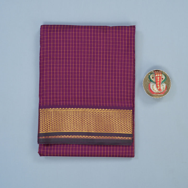 Hayagrivas Purple Ten Yards Semi Silk Saree KSBE82A11-1