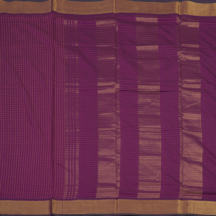 Hayagrivas Purple Ten Yards Semi Silk Saree KSBE82A11-1