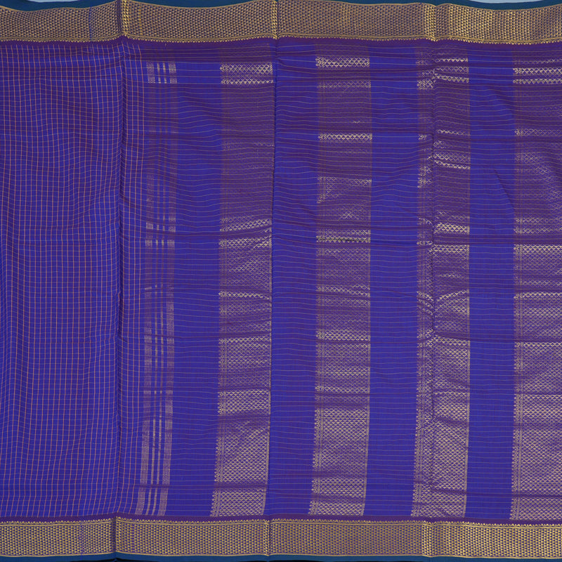 Hayagrivas Blue Ten Yards Semi Silk Saree KSBE82A11-2