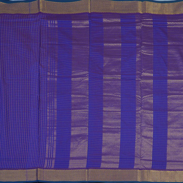 Hayagrivas Blue Ten Yards Semi Silk Saree KSBE82A11-2
