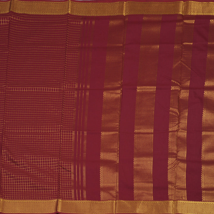 Hayagrivas Maroon Ten Yards Semi Silk Saree KSBE82A13-5