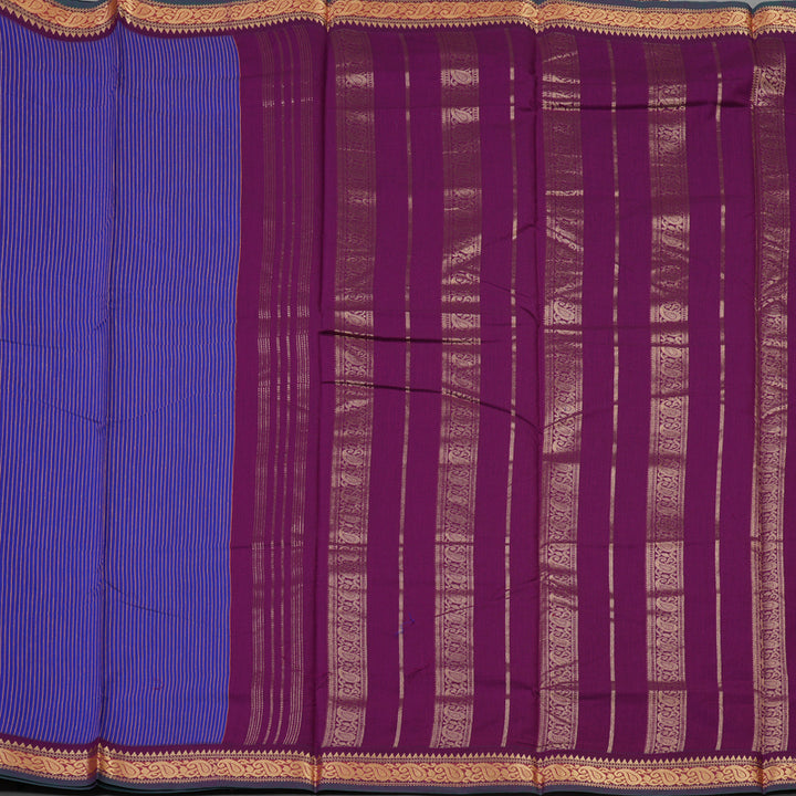 Hayagrivas MS Blue Ten Yards Semi Silk Saree KSBE82A17-3