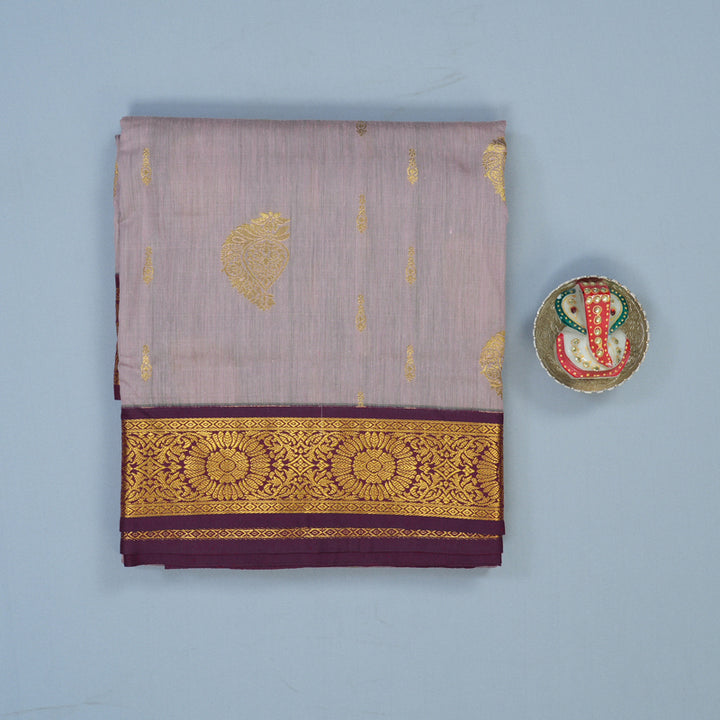 Hayagrivas Lilac Ten Yards Semi Silk Saree KSBE82A19-3