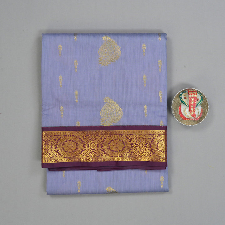 Hayagrivas Lilac Ten Yards Semi Silk Saree KSBE82A19-4