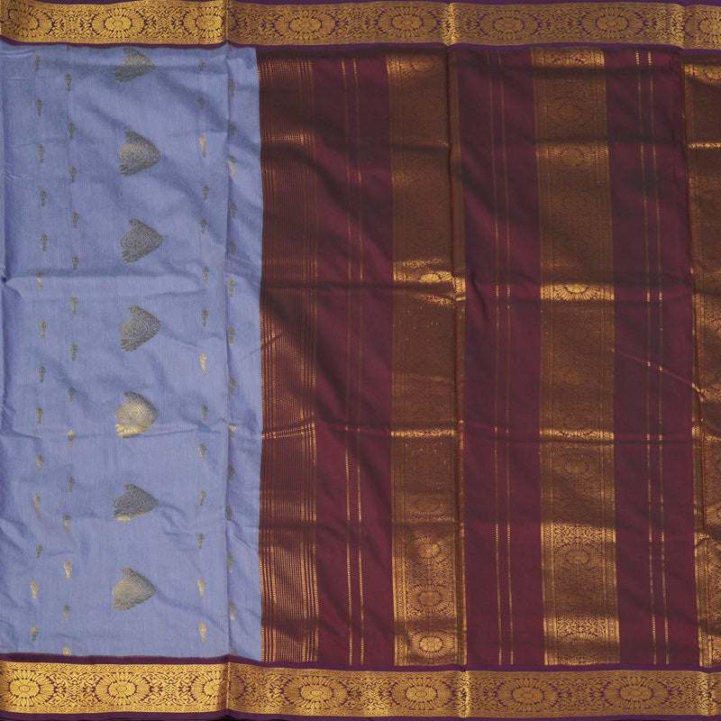 Hayagrivas Lilac Ten Yards Semi Silk Saree KSBE82A19-4