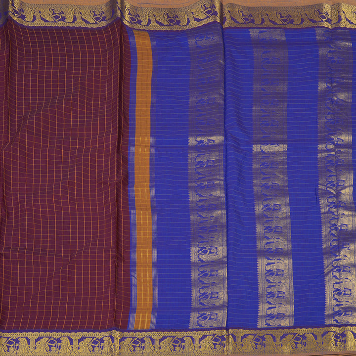 Hayagrivas Maroon Ten Yards Semi Silk Saree KSBE82A20-1