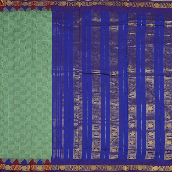 Hayagrivas Pista Green Ten Yards Semi Silk Saree KSBE82A21-1