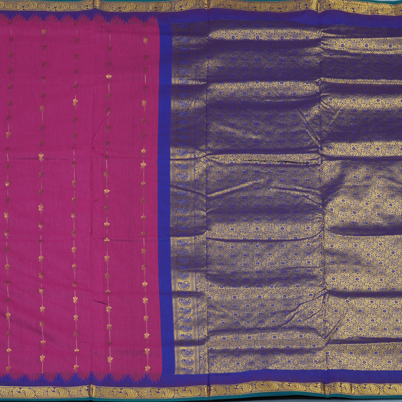 Hayagrivas Magenta Ten Yards Semi Silk Saree KSBE82A22-5