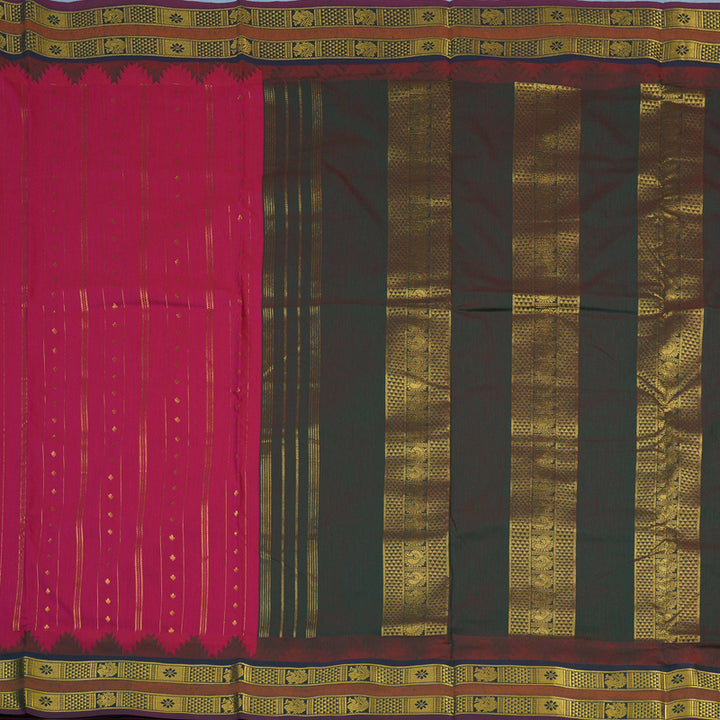 Hayagrivas Pink Ten Yards Semi Silk Saree KSBE82A23-4