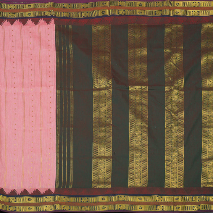 Hayagrivas Rose Pink Ten Yards Semi Silk Saree KSBE82A23-5