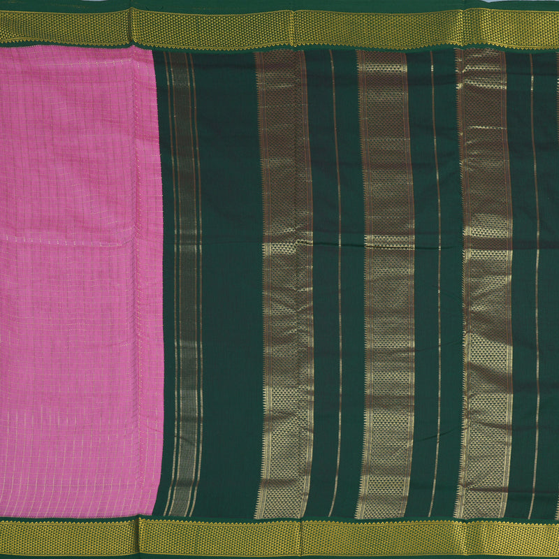 Hayagrivas Rose Pink Ten Yards Semi Silk Saree KSBE82A26-3