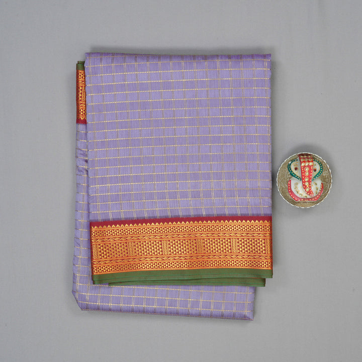 Hayagrivas Lavendar Ten Yards Semi Silk Saree KSBE82A26-4