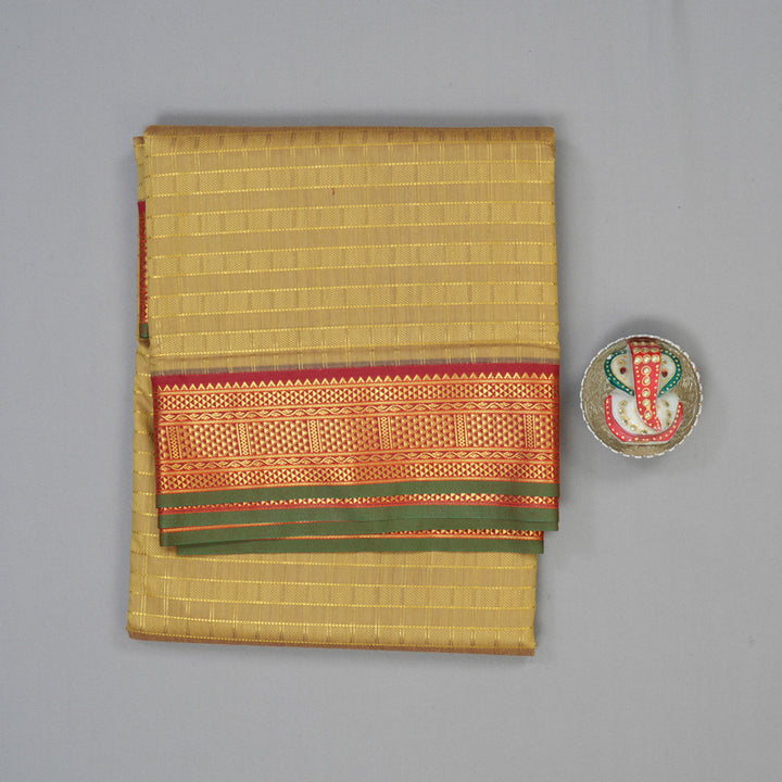 Hayagrivas Khaki Brown Ten Yards Semi Silk Saree KSBE82A26-9