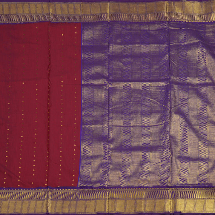 Hayagrivas Maroon Ten Yards Semi Silk Saree KSBE82A27-2