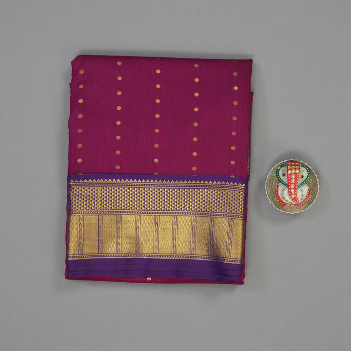 Hayagrivas Magenta Ten Yards Semi Silk Saree KSBE82A27-4