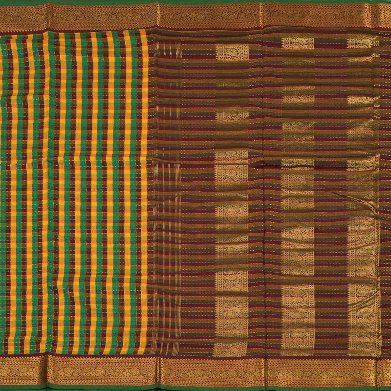 Hayagrivas Multicolour Checks Ten Yards Semi Silk Saree KSBE82A28-4