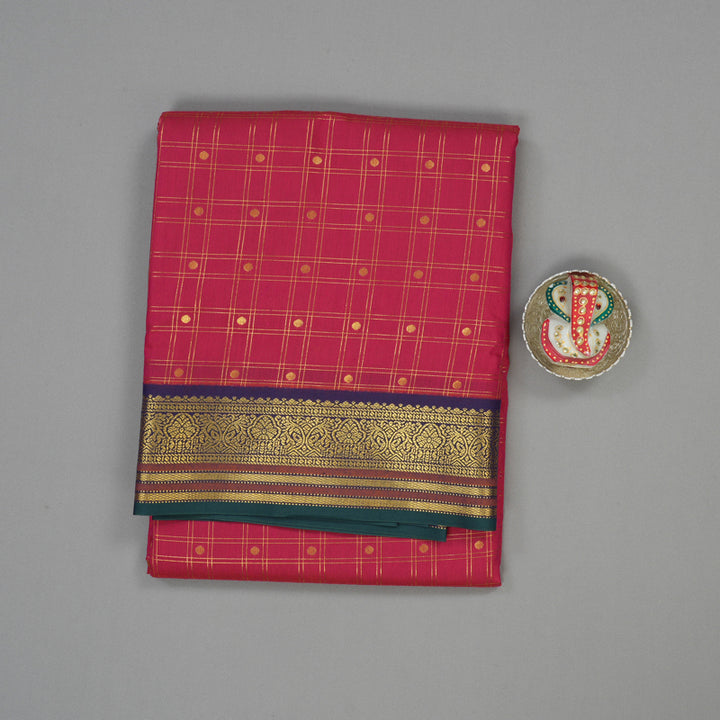 Hayagrivas Pink Ten Yards Semi Silk Saree KSBE82A32-6