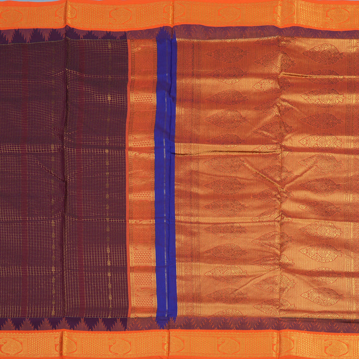 Hayagrivas Wine Maroon Ten Yards Semi Silk Saree KSBE82A34-4