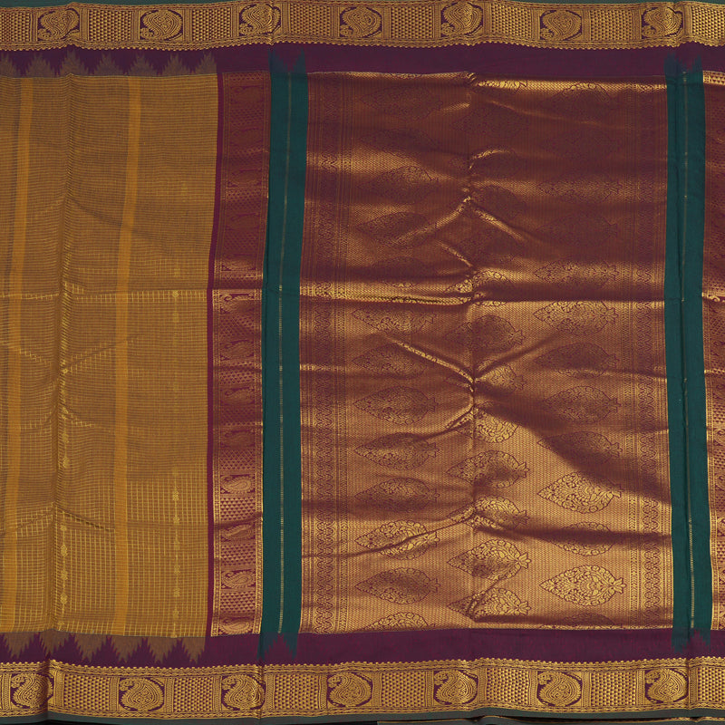 Hayagrivas Metallic Gold Ten Yards Semi Silk Saree KSBE82A34-7