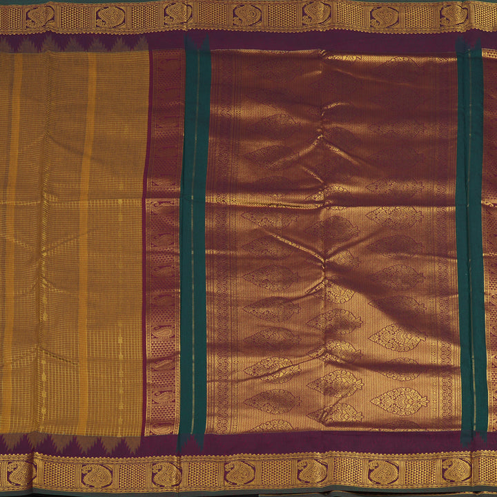 Hayagrivas Metallic Gold Ten Yards Semi Silk Saree KSBE82A34-7