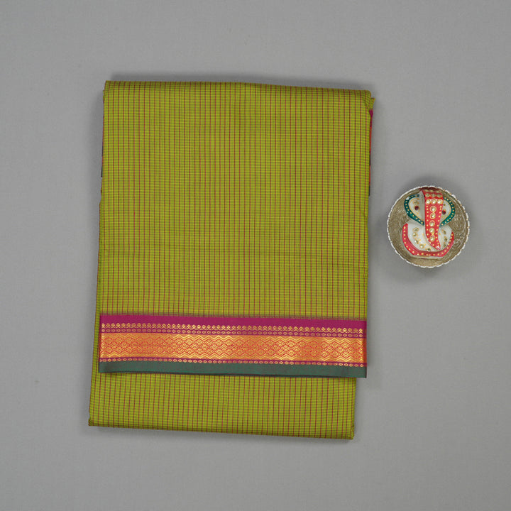 Hayagrivas Light Green Ten Yards Semi Silk Saree KSBE82A7-4