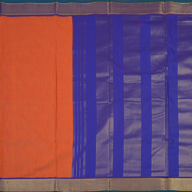 Hayagrivas Orange Ten Yards Semi Silk Saree KSBE82A8-9