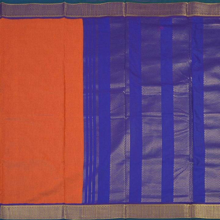 Hayagrivas Orange Ten Yards Semi Silk Saree KSBE82A8-9