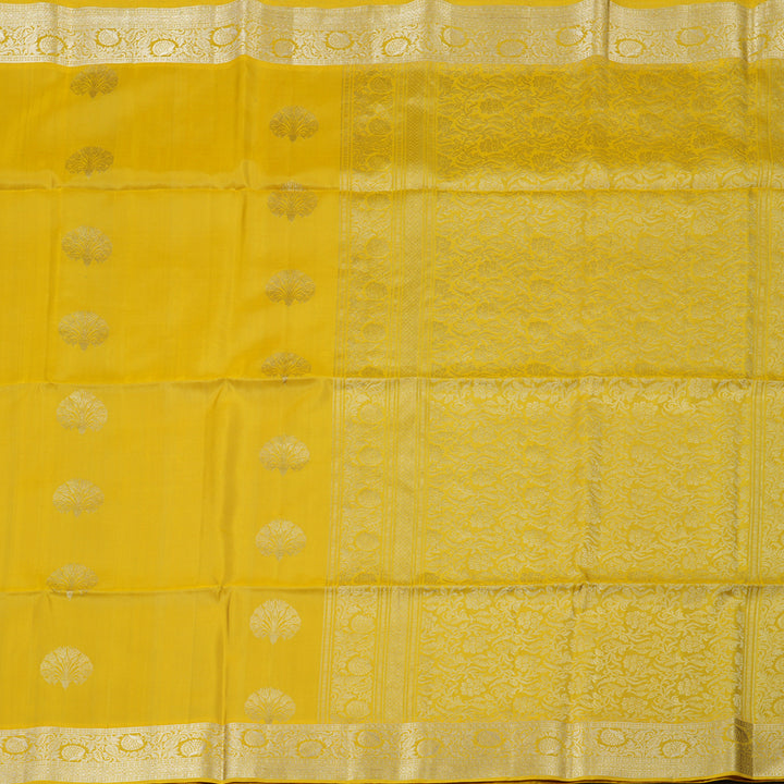 Hayagrivas Sampanga Yellow Handloom Soft Silk Saree KSBE84A14-1