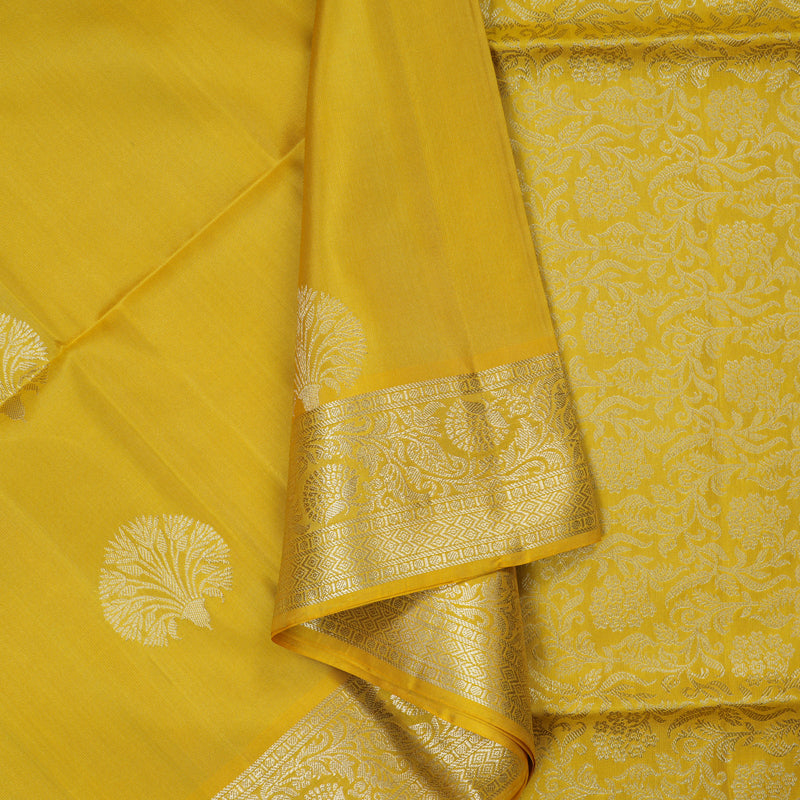 Hayagrivas Sampanga Yellow Handloom Soft Silk Saree KSBE84A14-1