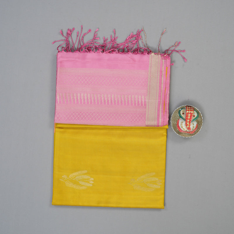Hayagrivas Yellow Handloom Soft Silk Saree KSBE84A2-1