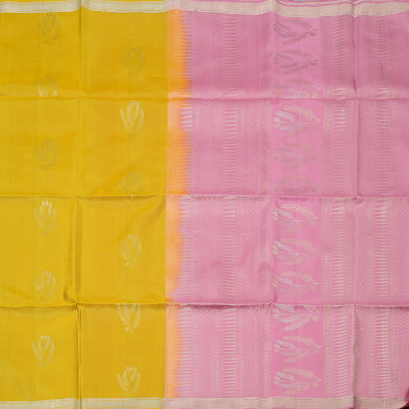 Hayagrivas Yellow Handloom Soft Silk Saree KSBE84A2-1