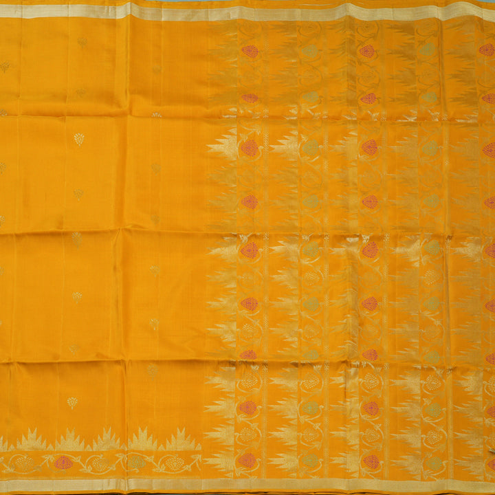 Hayagrivas Turmeric Yellow Handloom Soft Silk Saree KSBE84A22-1
