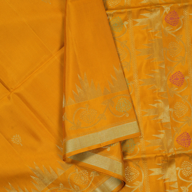 Hayagrivas Turmeric Yellow Handloom Soft Silk Saree KSBE84A22-1