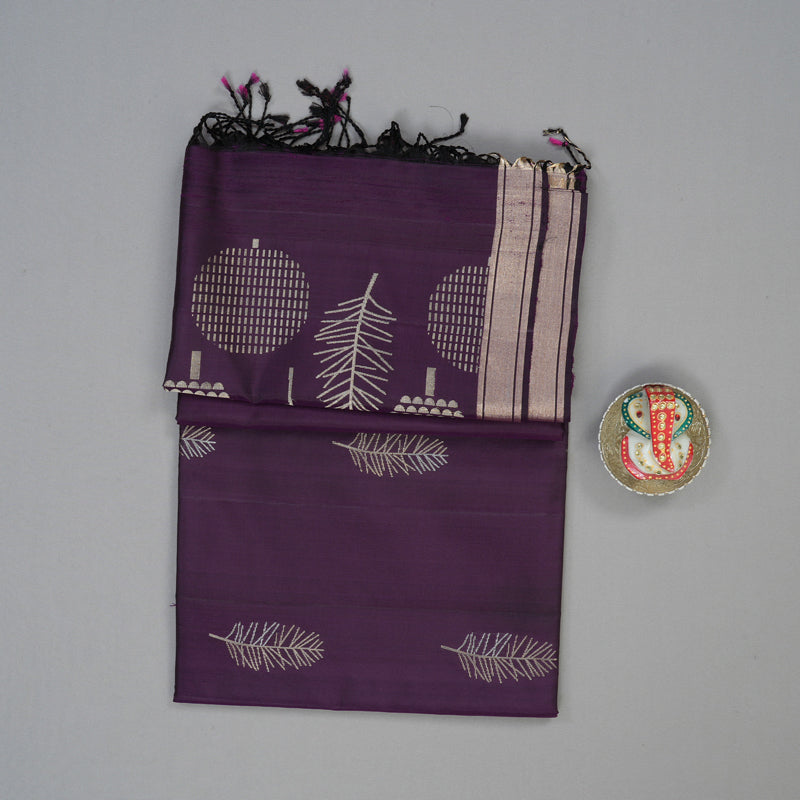 Hayagrivas Violet Handloom Soft Silk Saree KSBE84A5-1