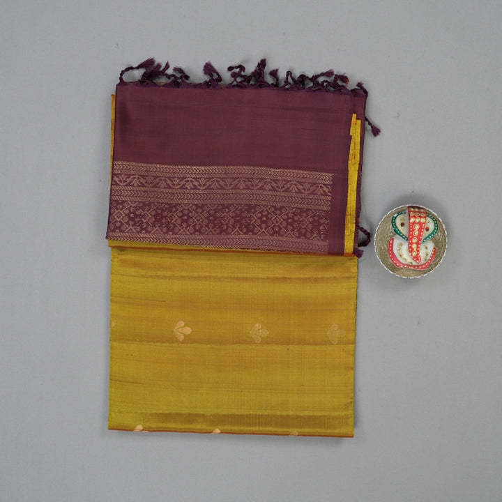 Hayagrivas Sampanga Yellow Handloom Soft Silk Saree KSBE85A17-1