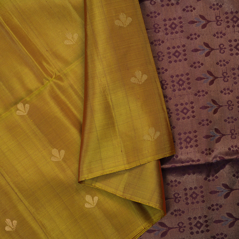 Hayagrivas Sampanga Yellow Handloom Soft Silk Saree KSBE85A17-1