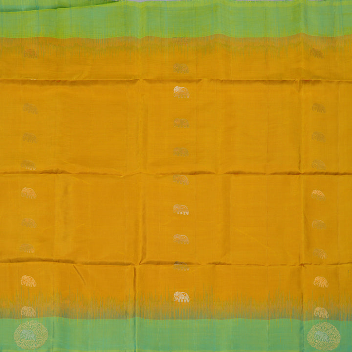 Hayagrivas Golden Yellow Handloom Soft Silk Saree KSBE85A19-1