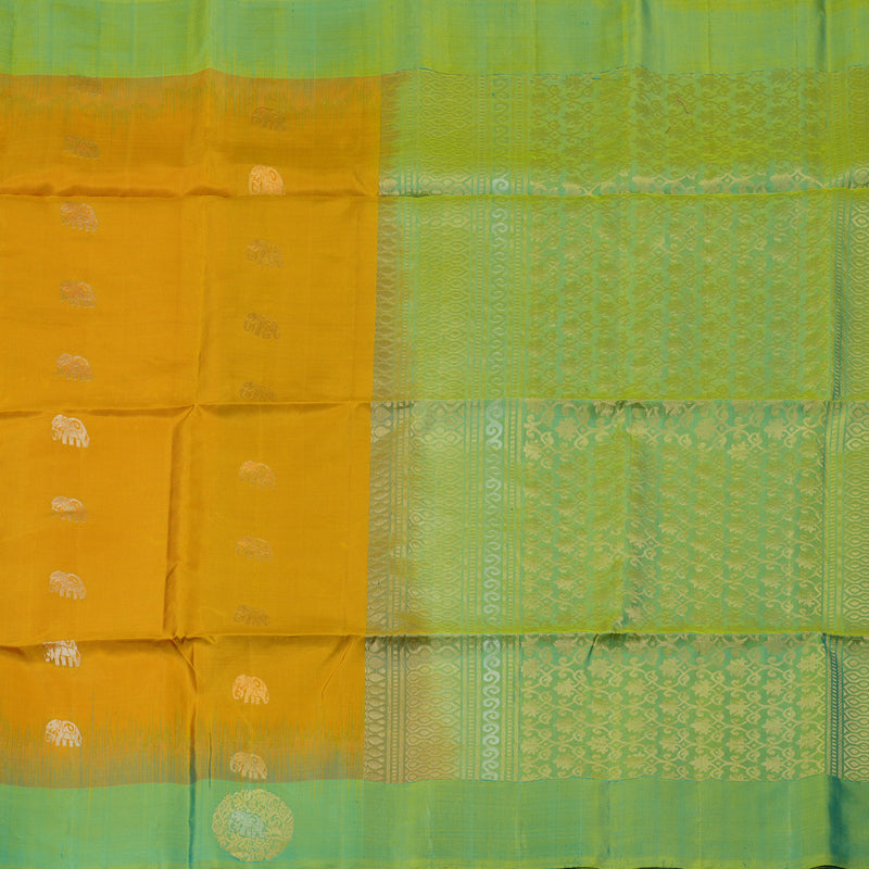 Hayagrivas Golden Yellow Handloom Soft Silk Saree KSBE85A19-1