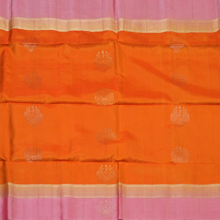 Hayagrivas Orange Handloom Soft Silk Saree KSBE85A19-2