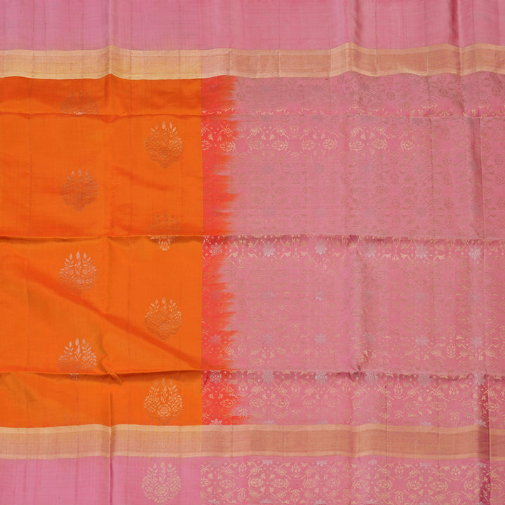 Hayagrivas Orange Handloom Soft Silk Saree KSBE85A19-2