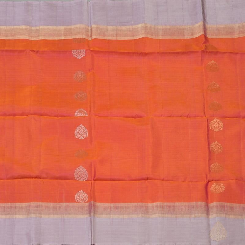 Hayagrivas Orange Handloom Soft Silk Saree KSBE85A3-1