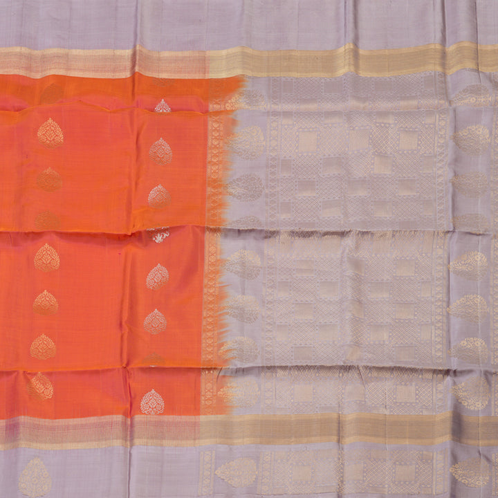 Hayagrivas Orange Handloom Soft Silk Saree KSBE85A3-1