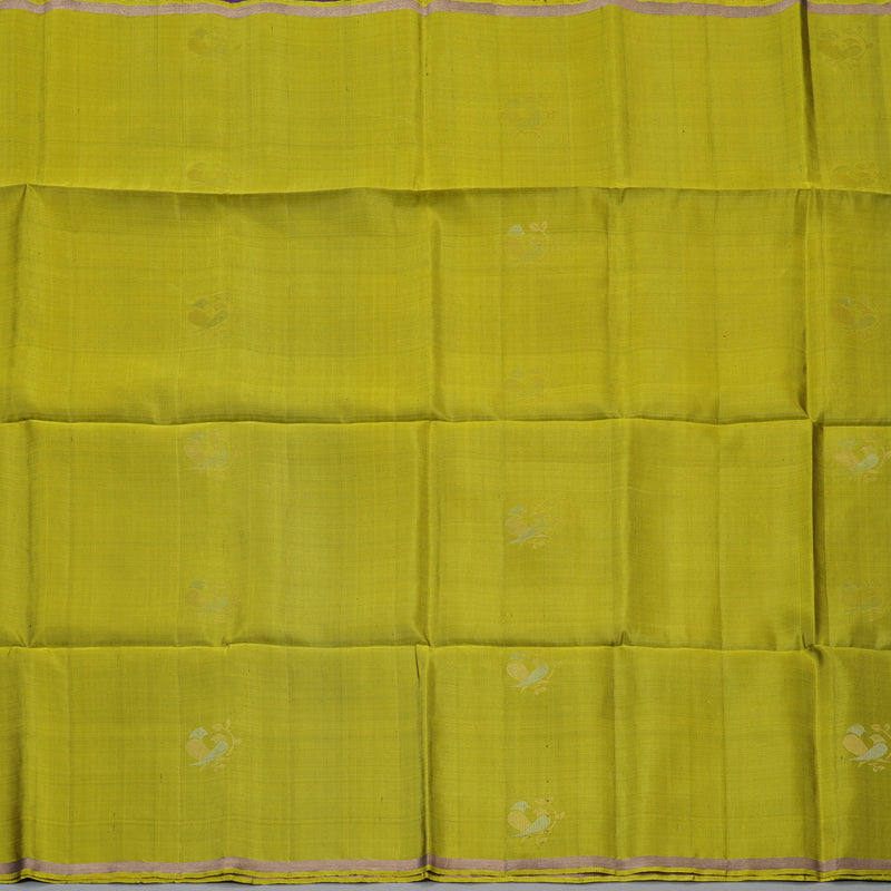 Hayagrivas Olive Green Handloom Soft Silk Saree KSBE85A35-1