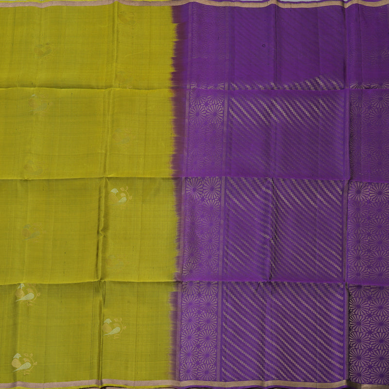Hayagrivas Olive Green Handloom Soft Silk Saree KSBE85A35-1