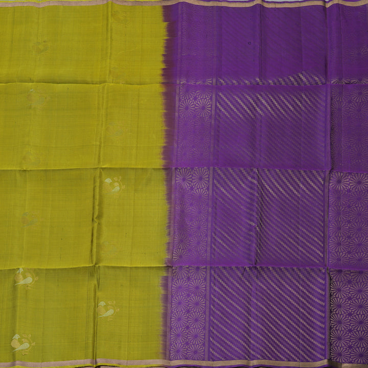 Hayagrivas Olive Green Handloom Soft Silk Saree KSBE85A35-1