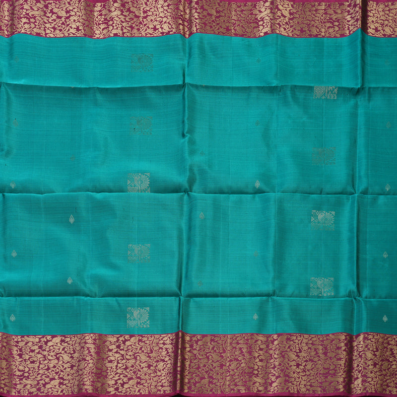 Hayagrivas Teal Handloom Soft Silk Saree KSBE85A46-1