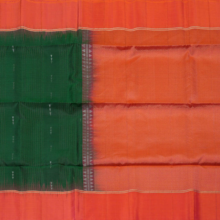 Hayagrivas Bottle Green Handloom Soft Silk Saree KSBE87A10-2